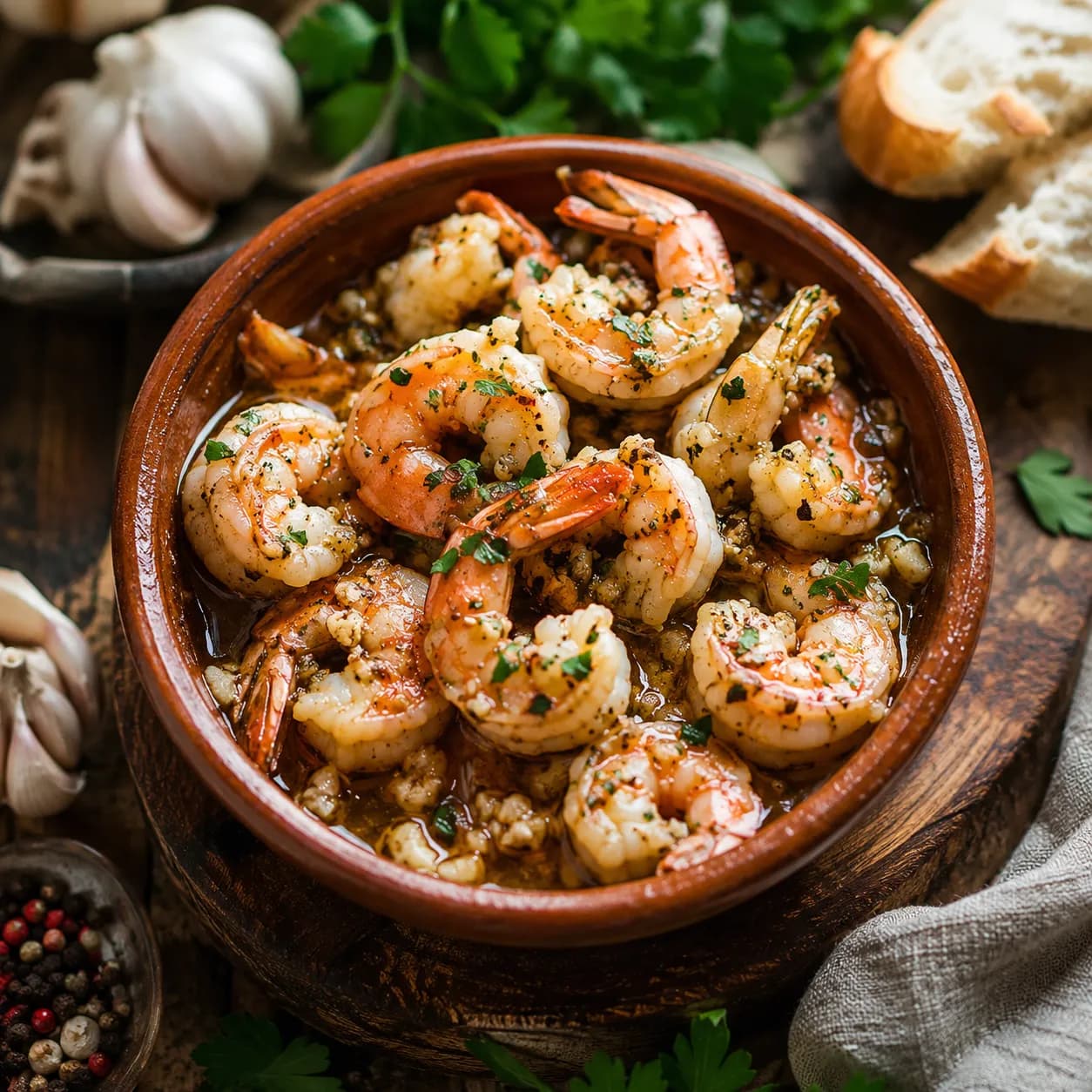 Gambas al ajillo ligeras con guindilla