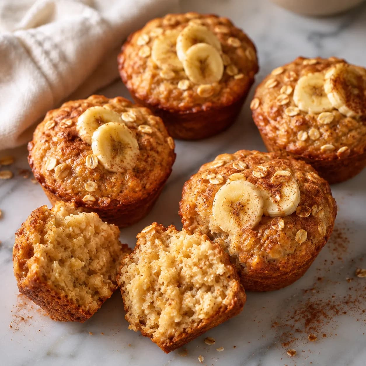 Muffins de avena, plátano y claras de huevo