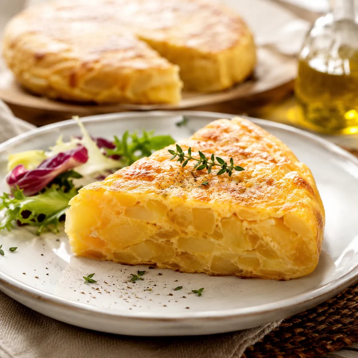 Tortilla española fitness con patata y cebolla al vapor