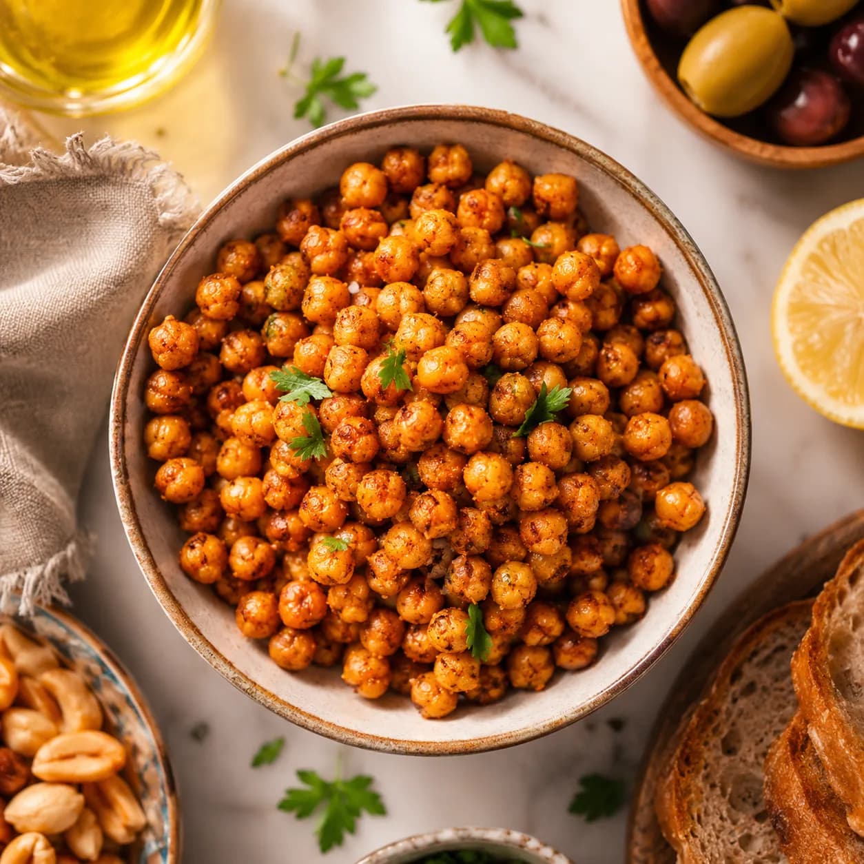 Chips proteicos de garbanzos con pimentón y comino