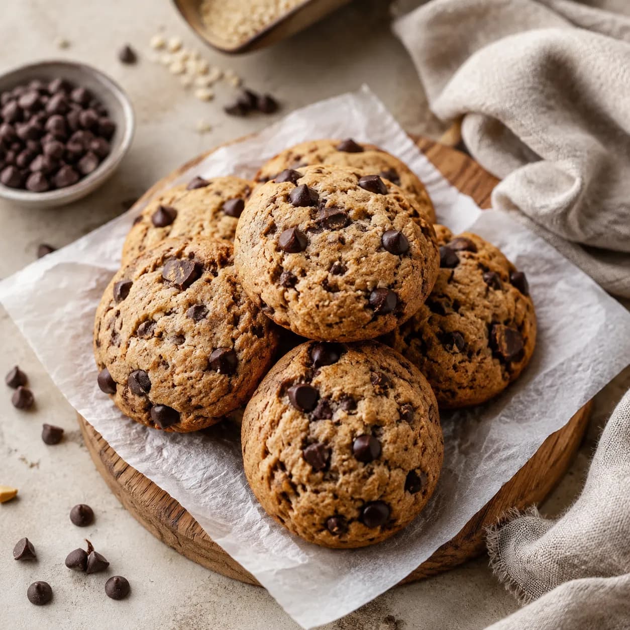 Cookies de proteína con pepitas de chocolate negro