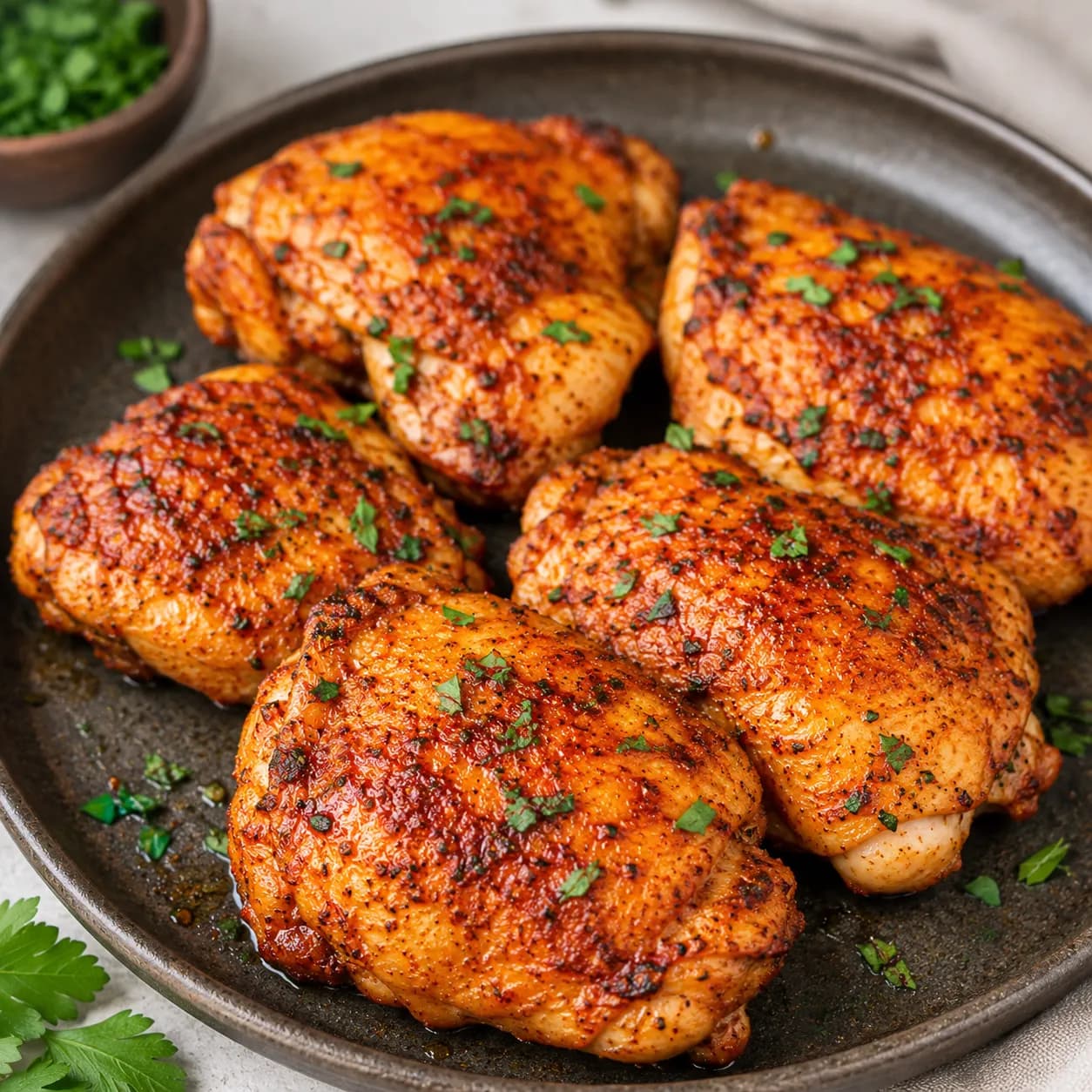 Muslos de pollo sin piel al pimentón ahumado